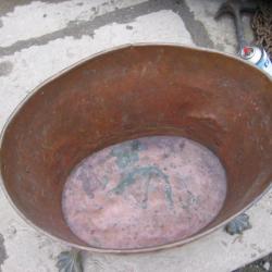 RECLAIMED / ANTIQUE COPPER BIN / LOG BIN .