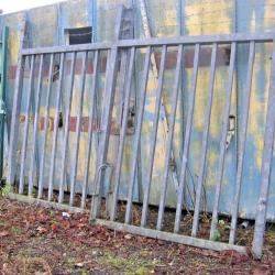 GALVANISED YARD GATES APPROX 12FT WIDE X 8FT HIGH , VERY HEAVY DUTY