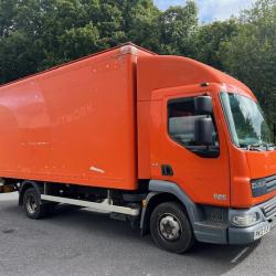 DAF LF150 18ft LONG BOX TRUCK WITH TUCKAWAY TAIL LIFT.