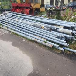 USED GALVANISED STEEL LAMP POLE / POST APPROX 7M OVERALL