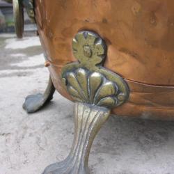 RECLAIMED / ANTIQUE COPPER BIN / LOG BIN .