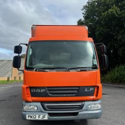 DAF LF150 18ft LONG BOX TRUCK WITH TUCKAWAY TAIL LIFT.