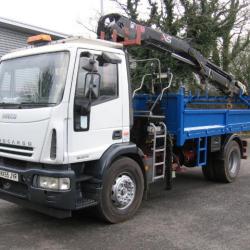 DIRECT COUNCIL IVECO 180E24 HIAB CRANE TIPPER LORRY