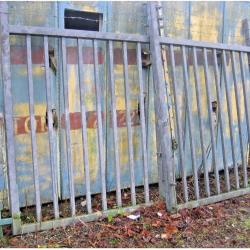 GALVANISED YARD GATES APPROX 12FT WIDE X 8FT HIGH , VERY HEAVY DUTY