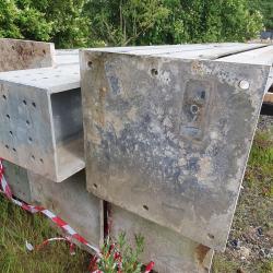 GALVANISED STEEL GIRDERS APPROX 14 INCH X 14 INCH X 20MM THICK