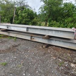 GALVANISED STEEL GIRDERS APPROX 14 INCH X 14 INCH X 20MM THICK