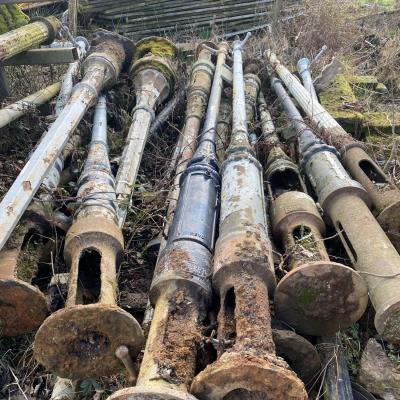 OLD VICTORIAN CAST IRON LAMP POSTS .